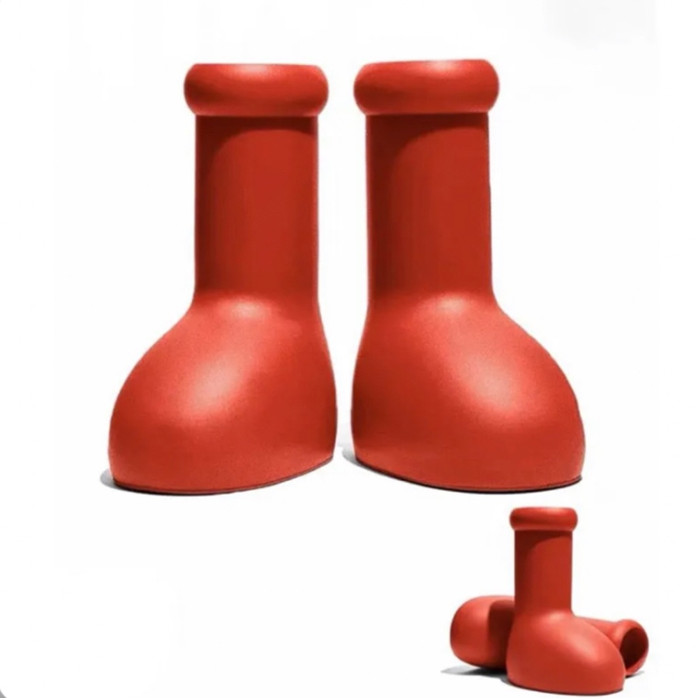 Astro Boy Big Red MSCHF Boots Head Rain Boots 2023 High Boots Thick Bottom Round